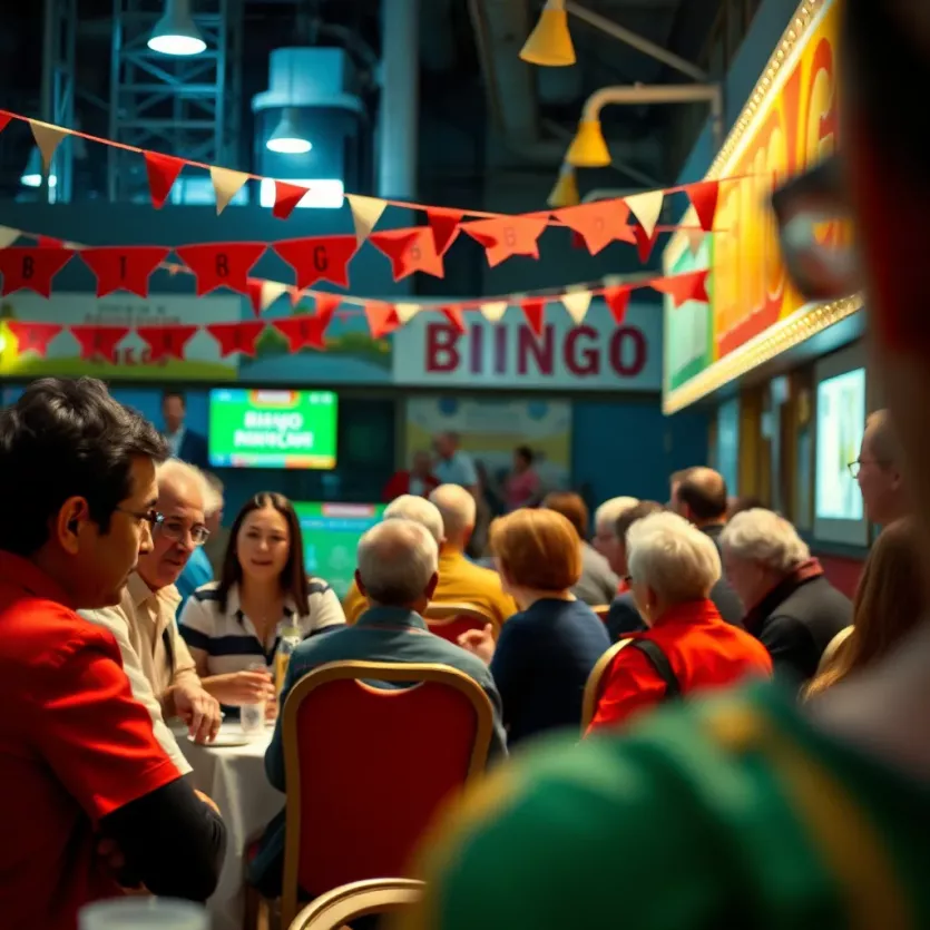 Community gathering for a bingo event