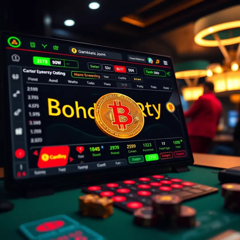 Cryptocurrency gambling site interface