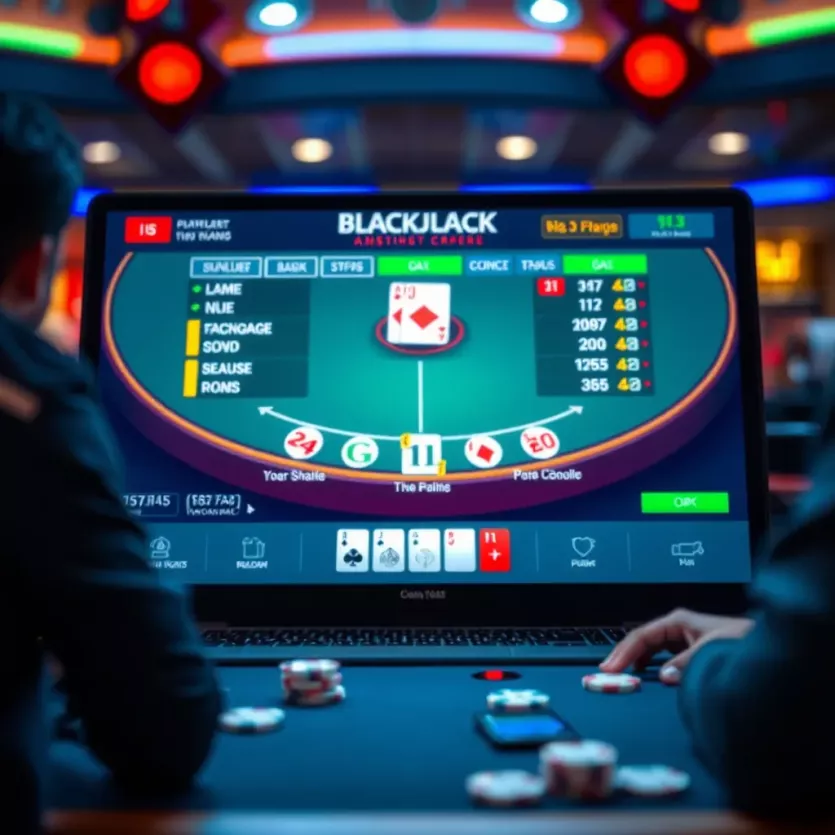 Online blackjack platform interface