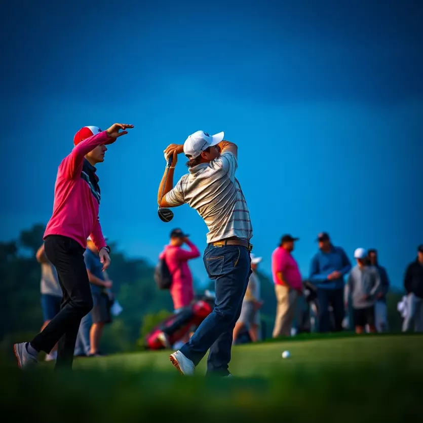 Golf tournament showcasing players in action