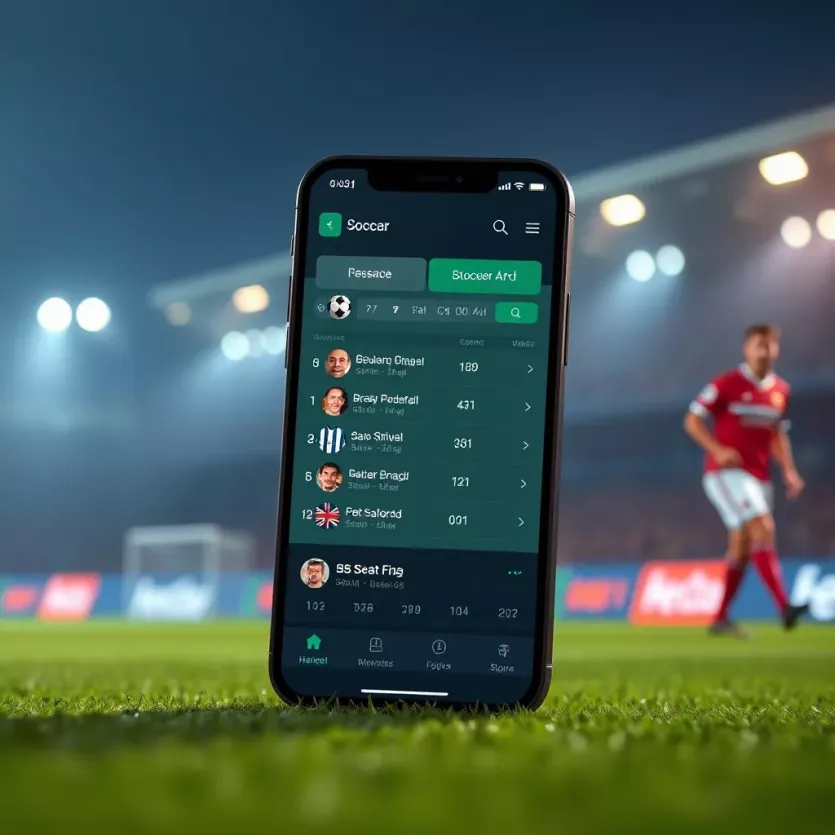 Visual representation of soccer betting app interface
