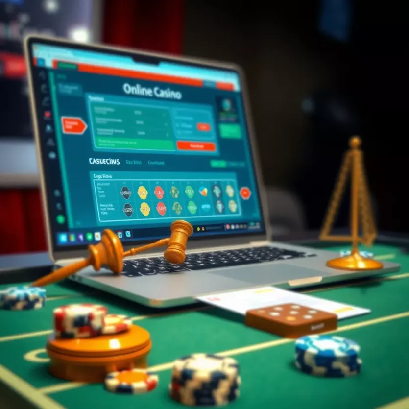 A diagram showing legal frameworks governing online casinos