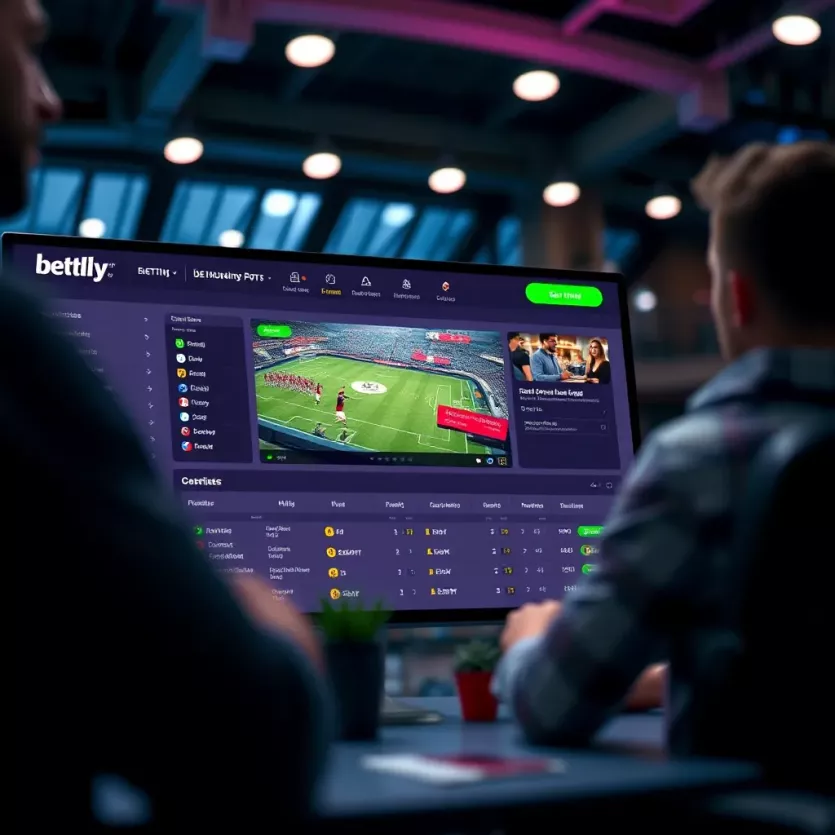 Visual representation of a betting website builder interface
