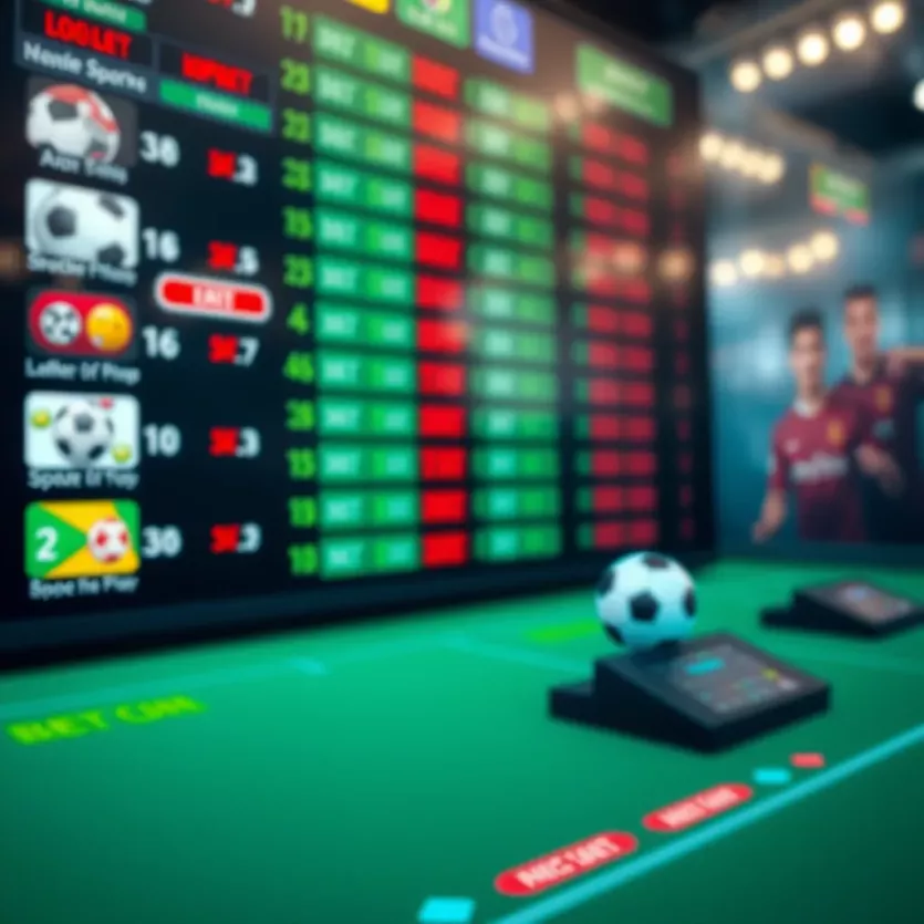 Dynamic betting interface showcasing a variety of sports options