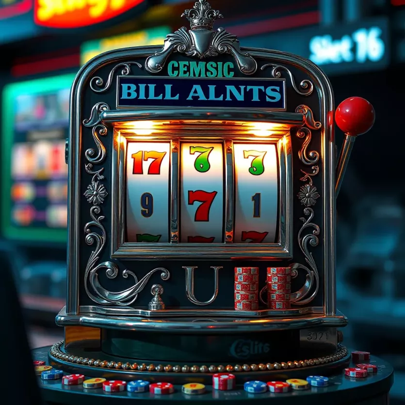 An intricate design of a classic slot machine