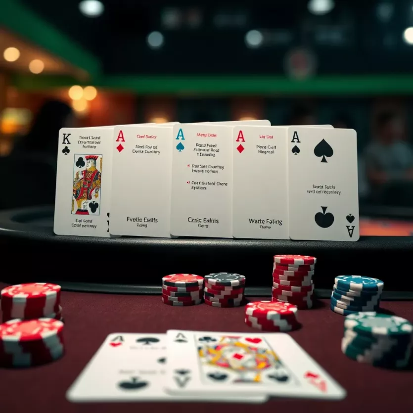 Diagram of different card counting systems