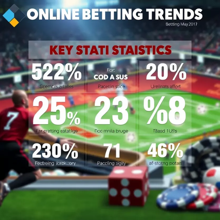 A detailed infographic illustrating key statistics on online betting trends