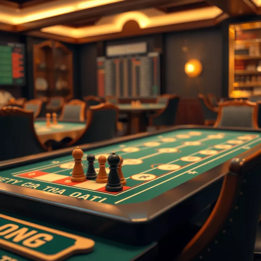 A strategic game table showcasing various betting strategies