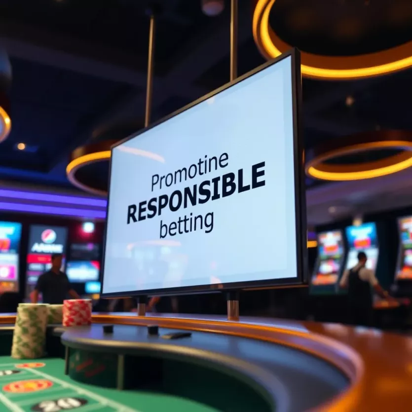 A responsible betting message displayed in a digital format