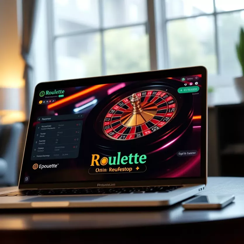 An immersive online roulette interface displayed on a laptop screen