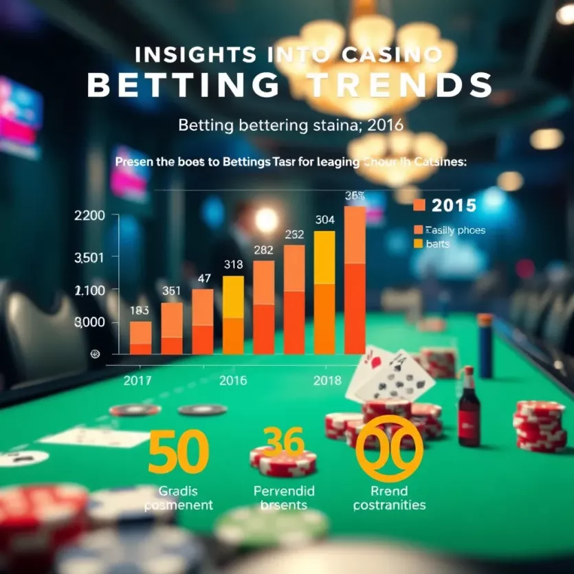 Graphical representation of betting trends and statistics in the casino industry