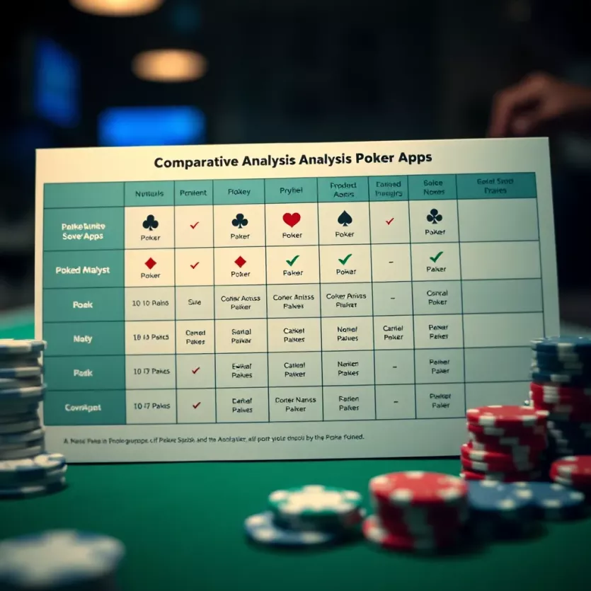 A comparison chart of different poker apps
