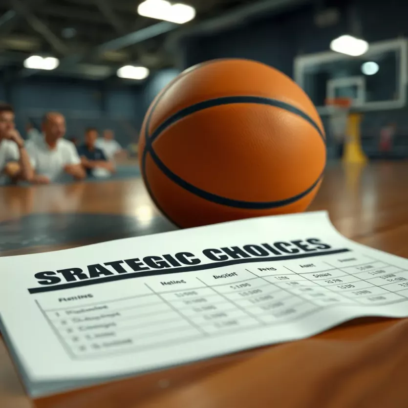 A basketball on a betting slip depicting strategic choices