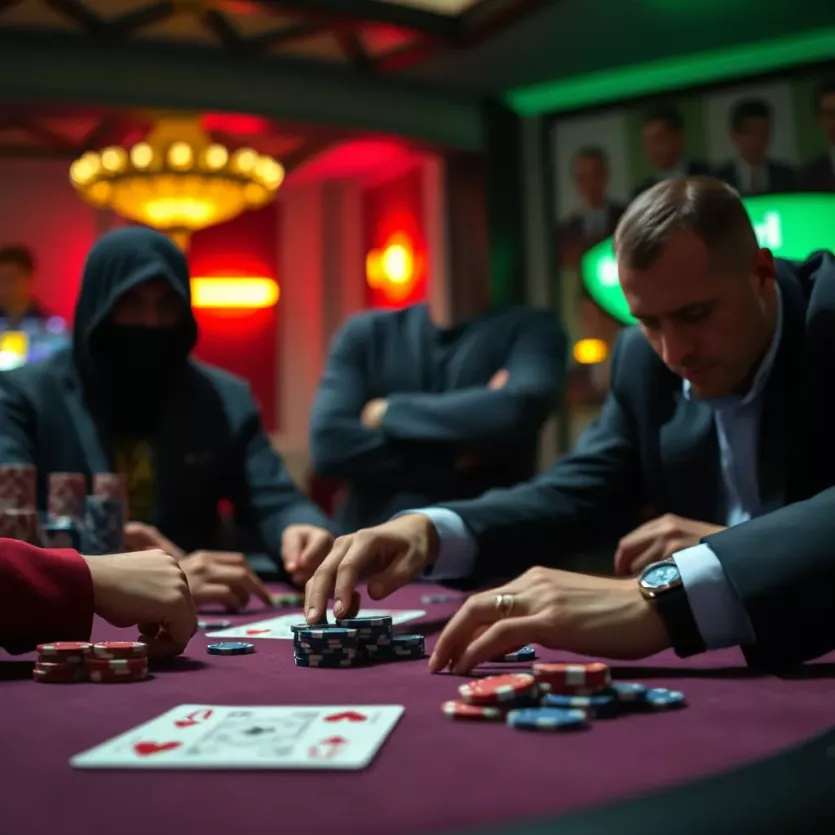 Strategic poker gameplay in action