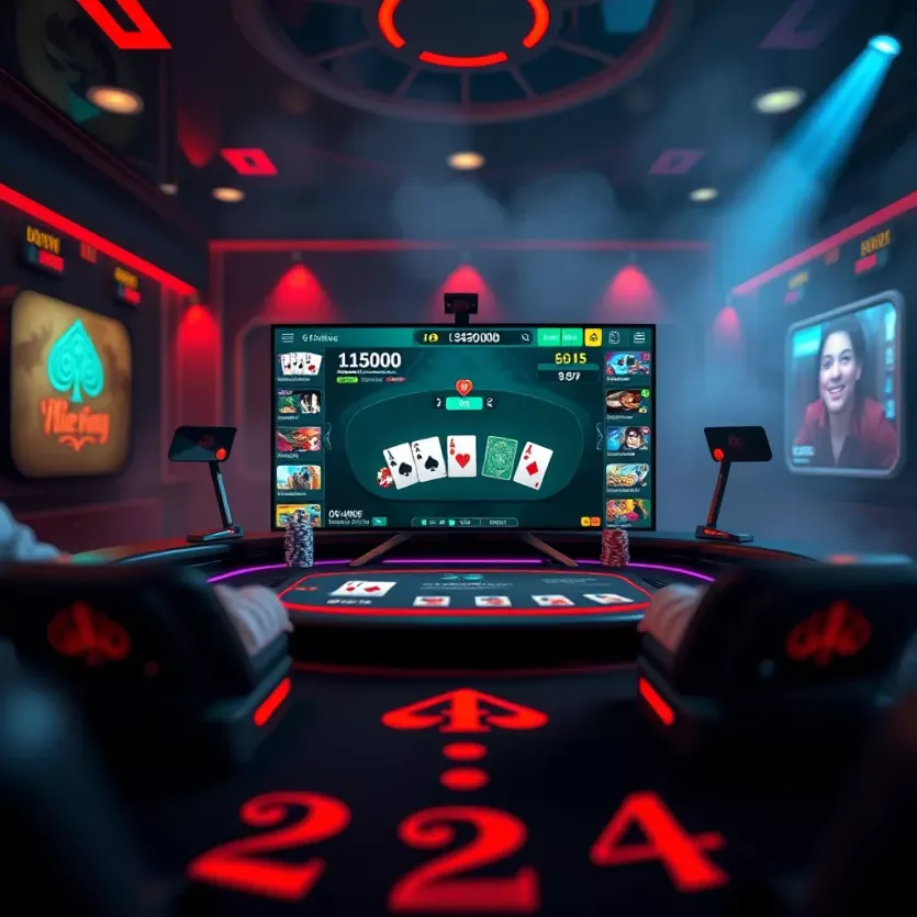 A strategic online poker layout showcasing various game elements