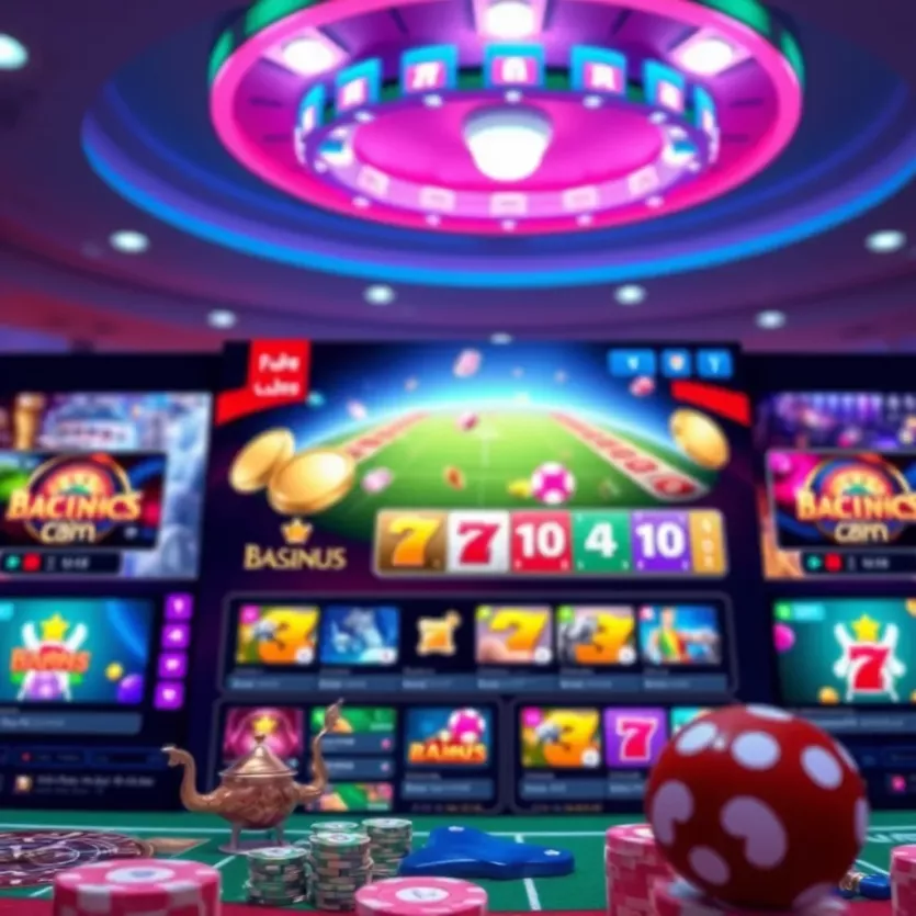 Vibrant online casino interface showcasing various games