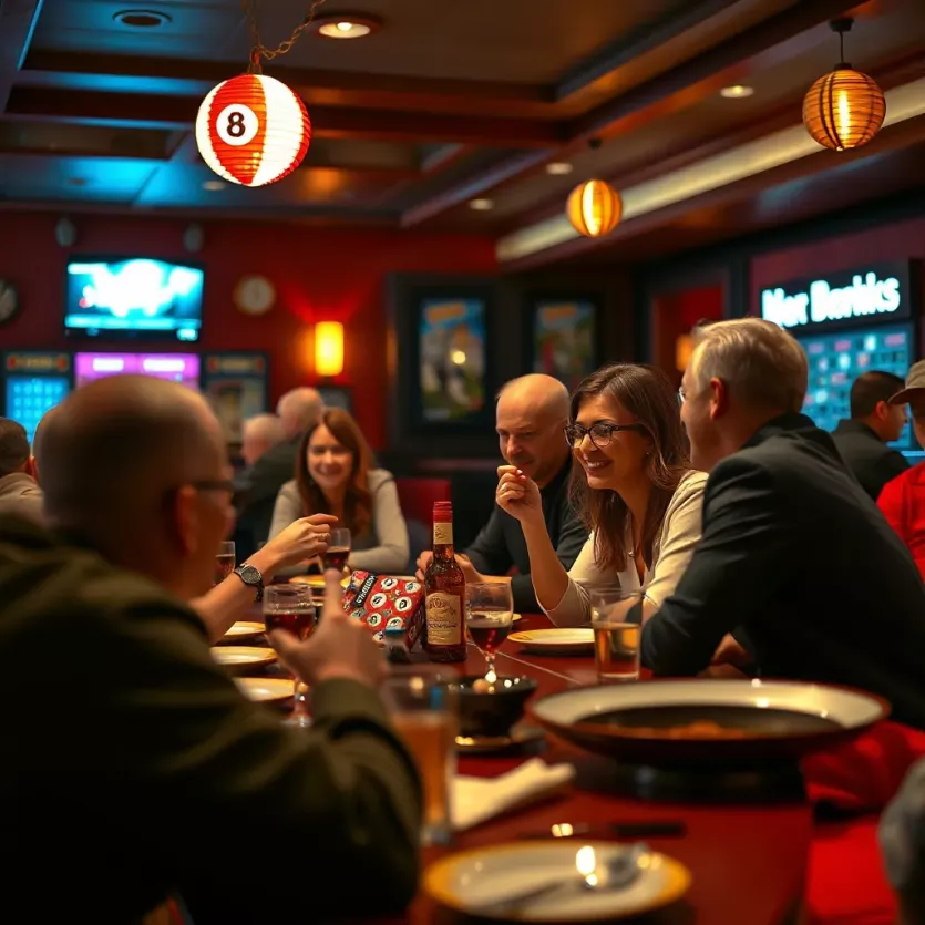 Group enjoying a lively bingo game night