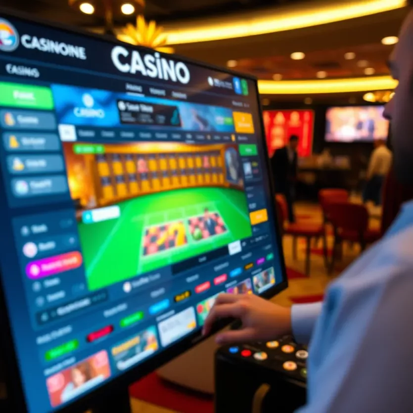 User interface of a popular casino site