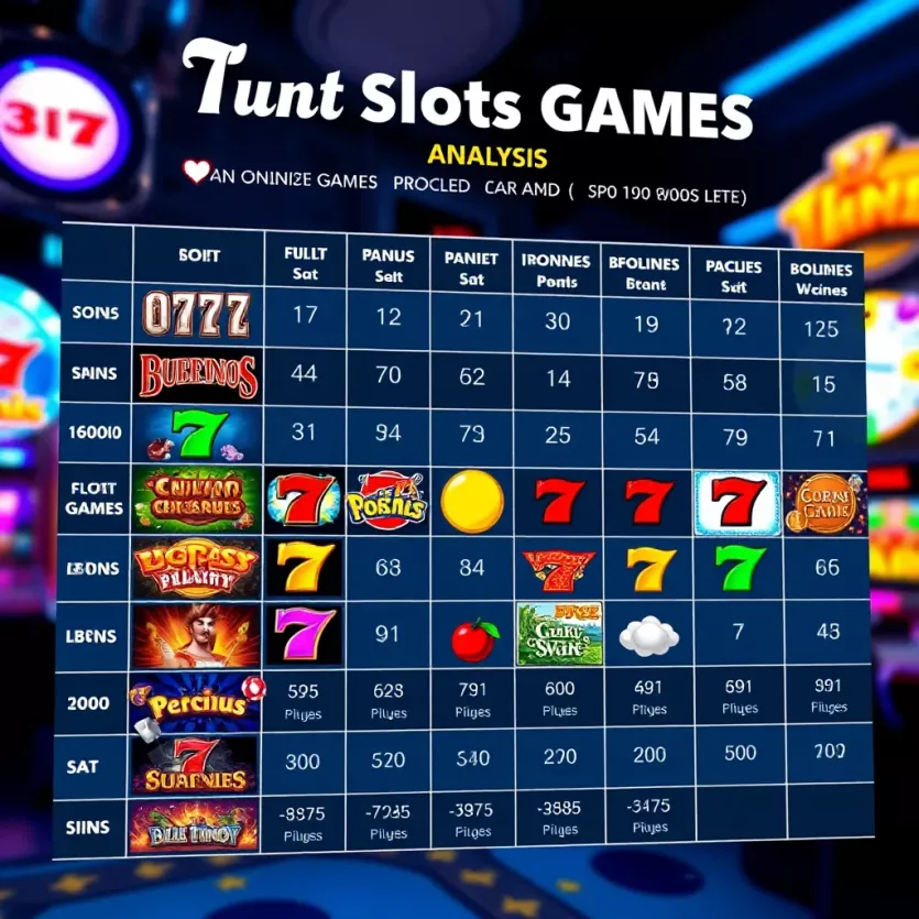 A comparison chart of popular online slot games and their features