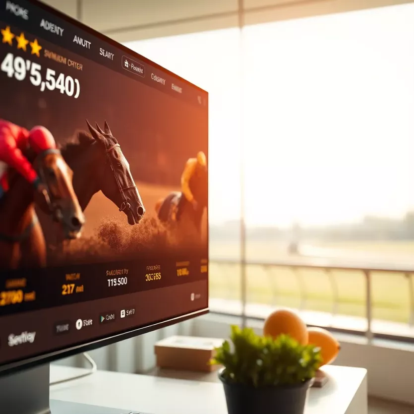 A modern online horse racing platform interface