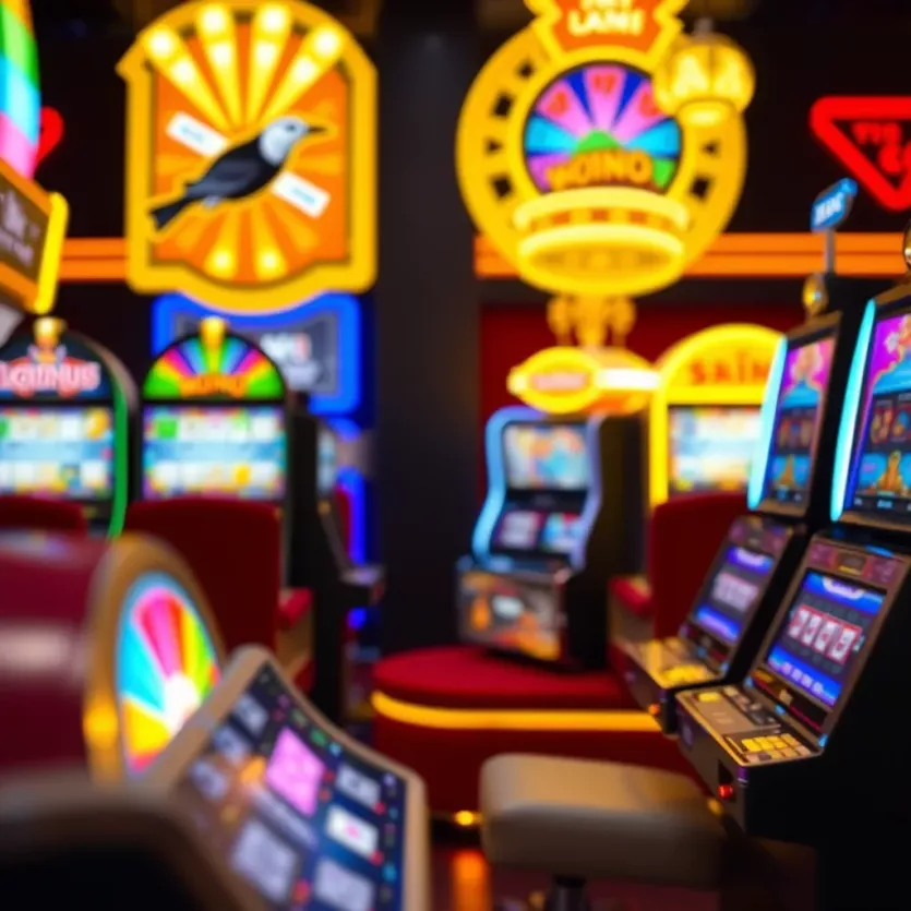 An array of different slot game themes showcasing variety