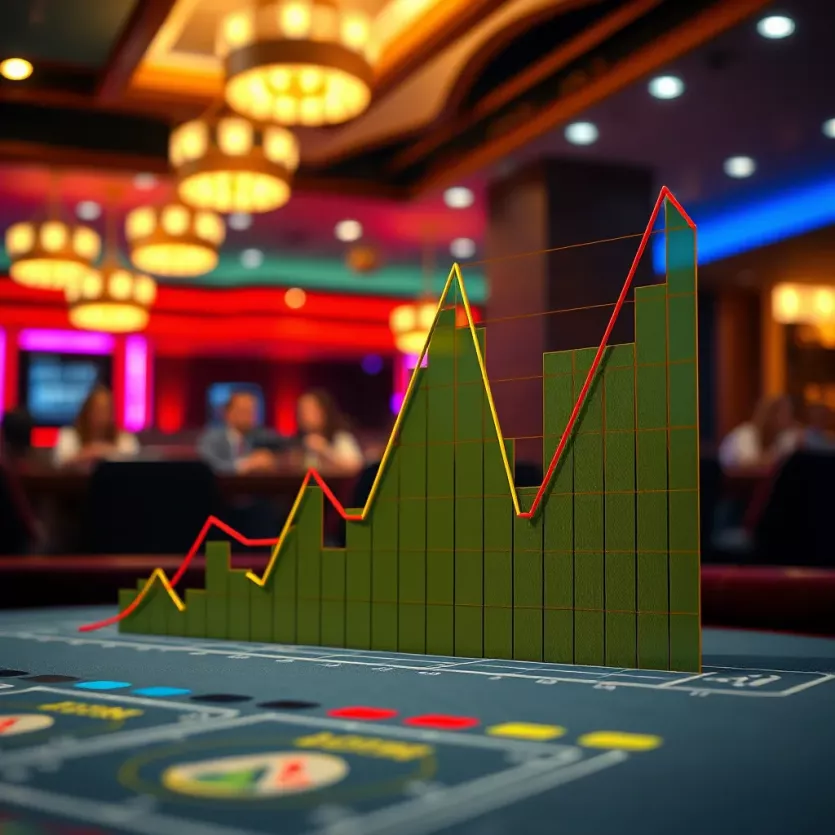 Graph showcasing a detailed statistical analysis of betting strategies in baccarat