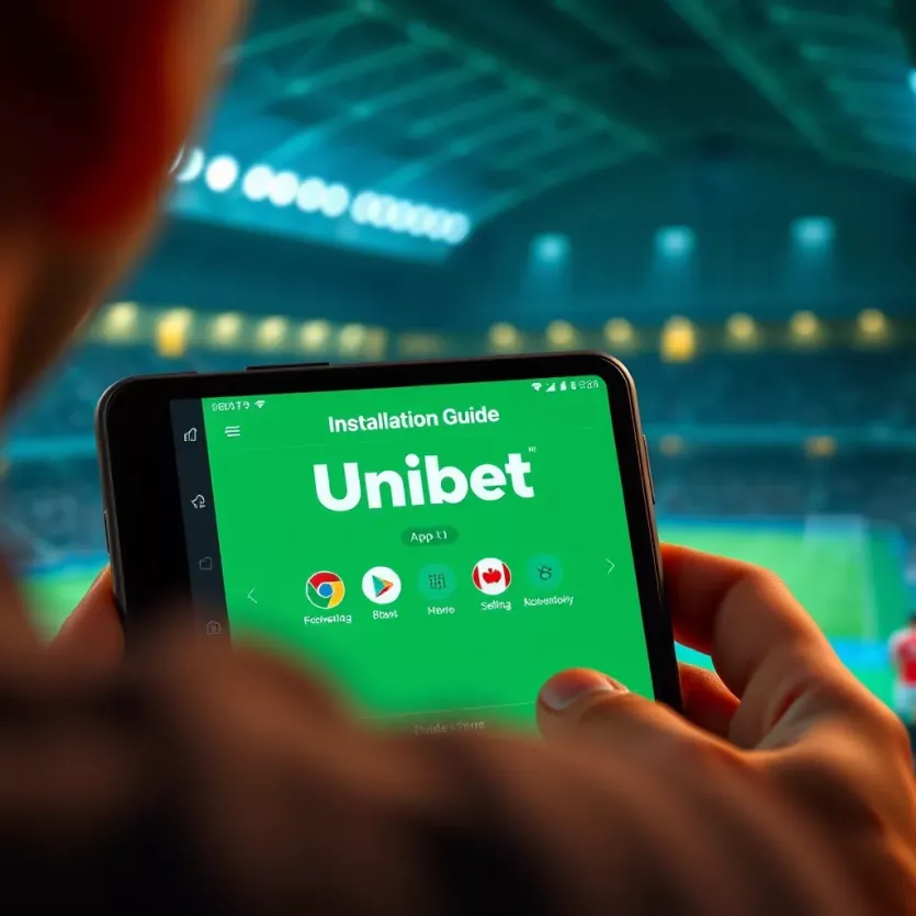 Installation guide for Unibet app on a smartphone