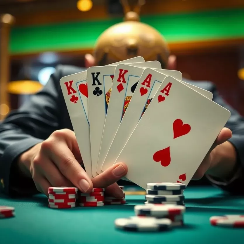 Visual representation of a royal flush in poker