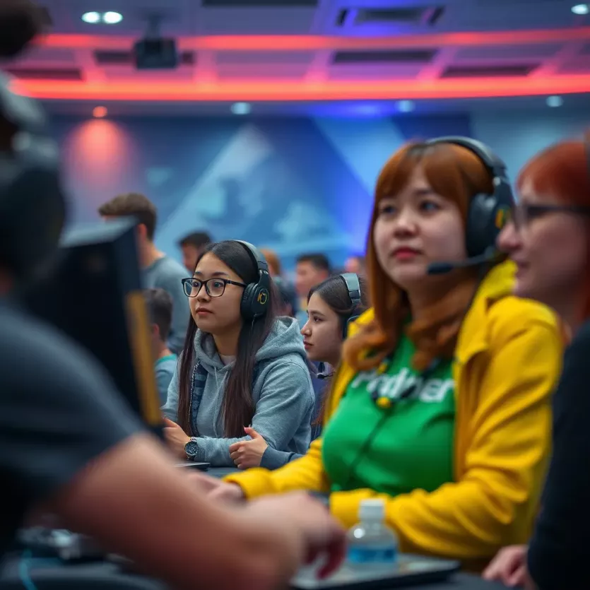 Diverse community engaged in an esports tournament