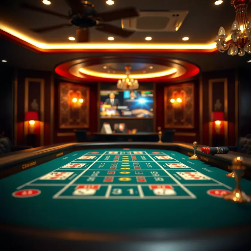 A captivating overview of the baccarat table setup