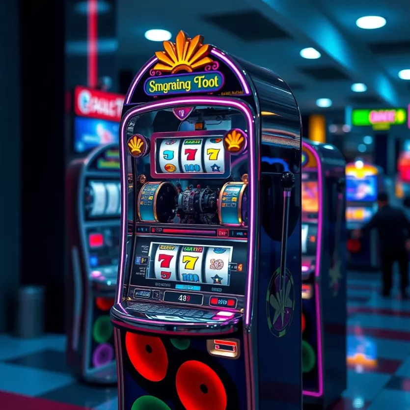An illustration showcasing the inner mechanics and technology behind slot machines.