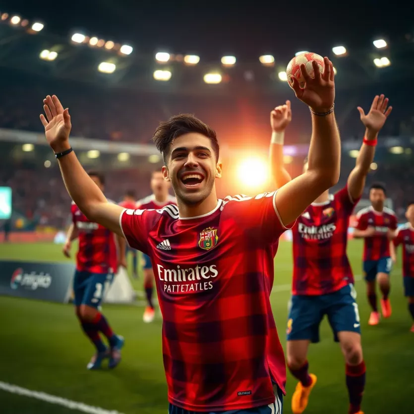 Celebration of a football victory