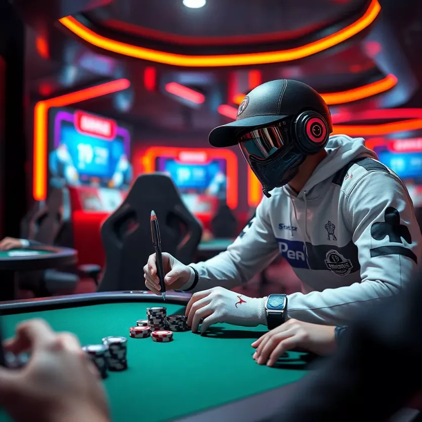 A futuristic concept art depicting trends in poker gaming