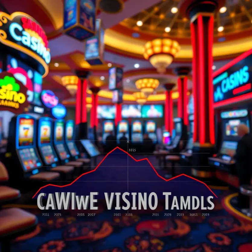 Statistics and charts illustrating casino revenue and visitor trends