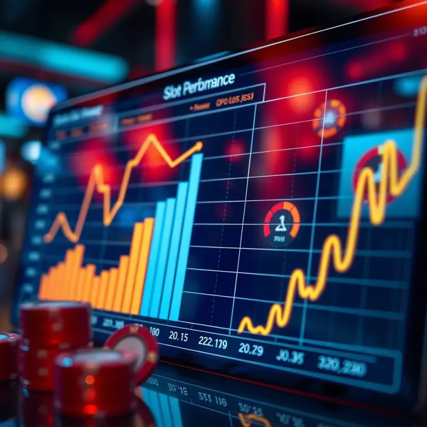 An analytical graph displaying statistical data of slot game performance