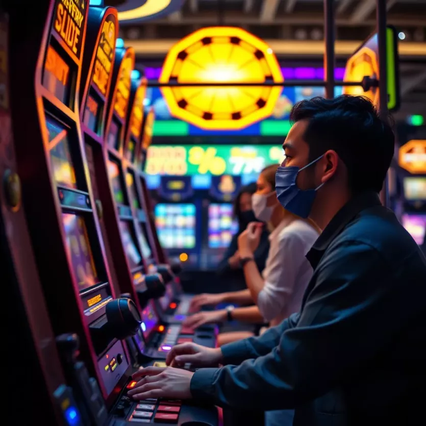 A player engaged in a thrilling slot machine game