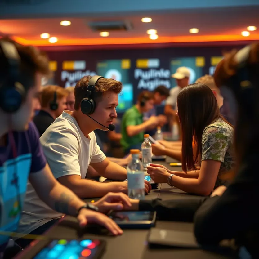 A vibrant community engaging in online gaming interactions.