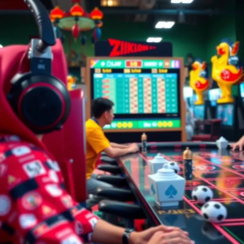 A vibrant depiction of popular betting games in Vietnam.