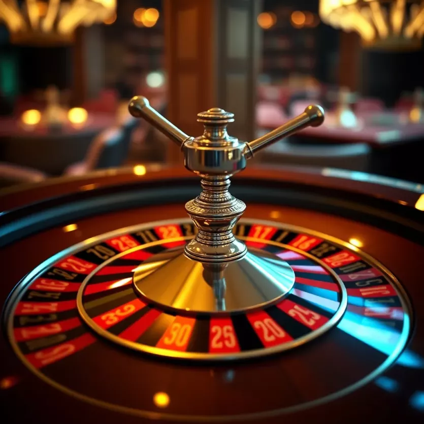 Elegant roulette wheel with vibrant colors