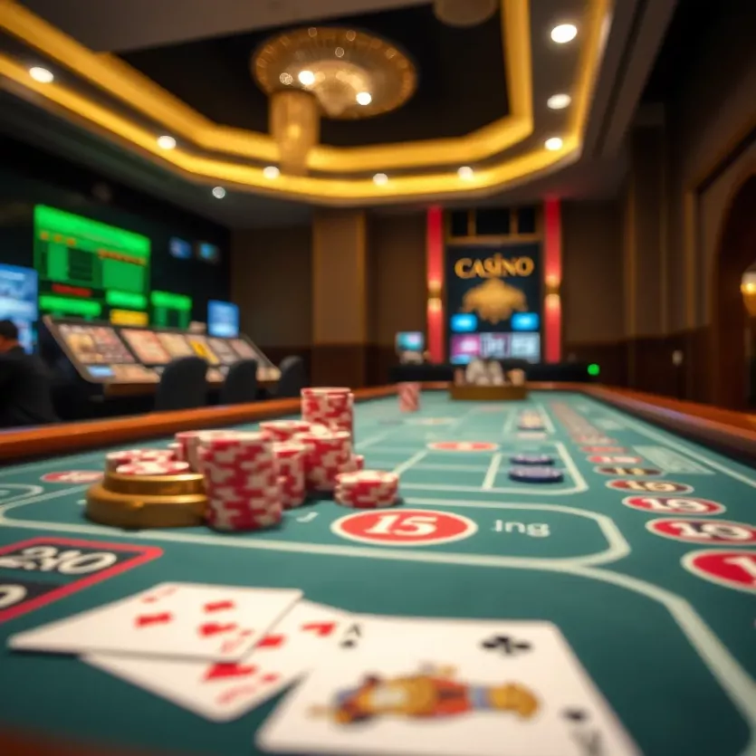 A table showcasing popular casino games like poker and blackjack